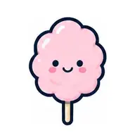 cotton candy icon, Cute Outline style