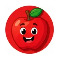 apple face icon, Mascot Badge style