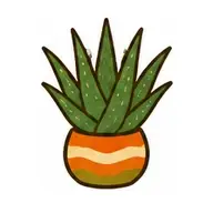 aloe vera icon, Retro 70s style