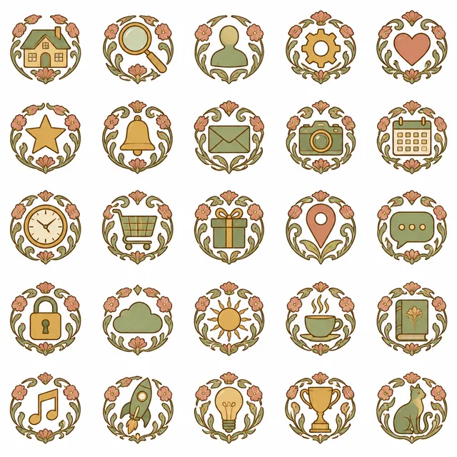 Art Nouveau icon style