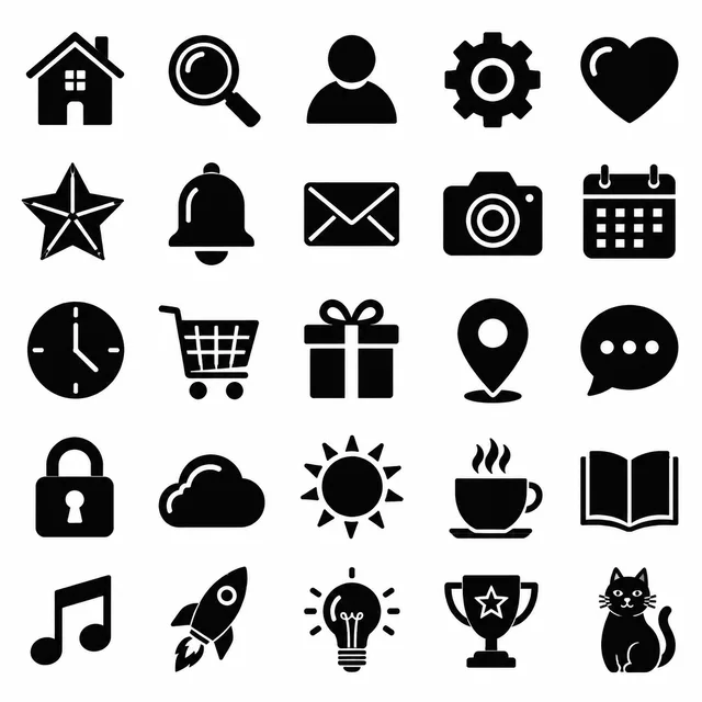Blackwork icon style