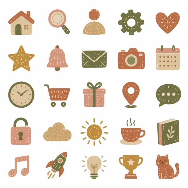 Boho Earthy icon style