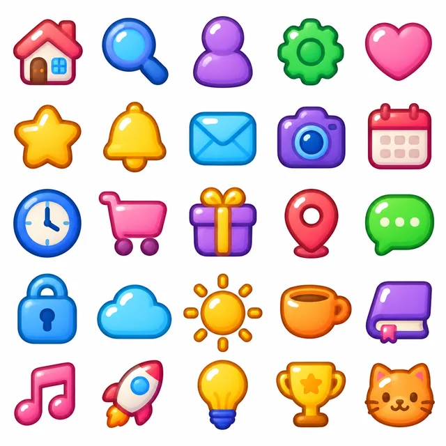 Bubbly Outline icon style