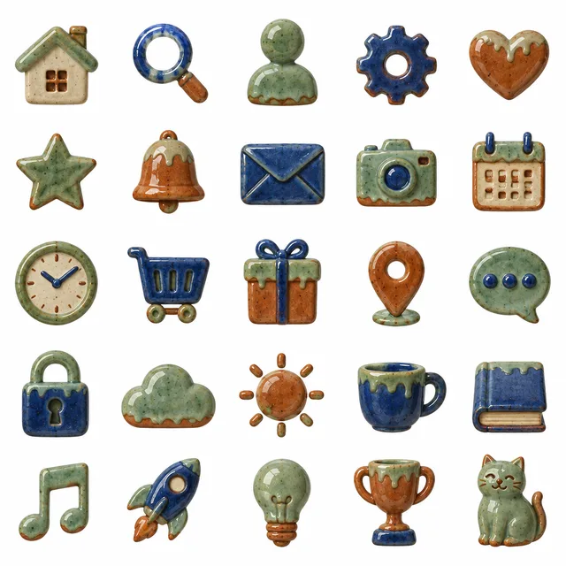 Glazed Ceramic icon style