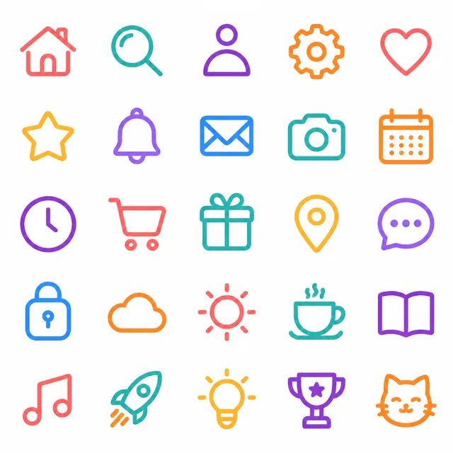 Colorful Line icon style