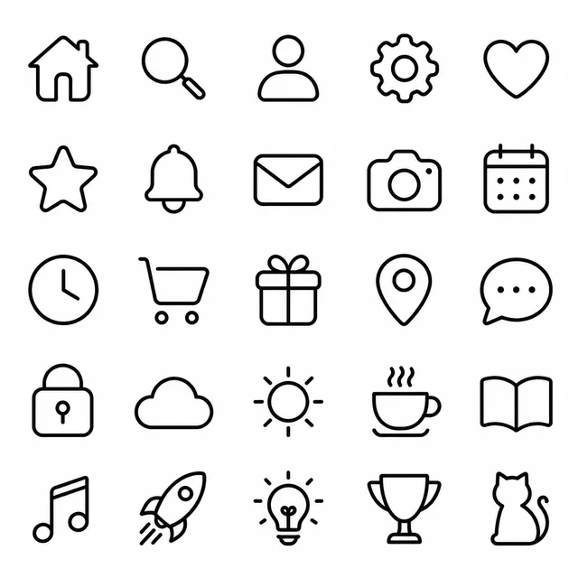 Continuous Line icon style