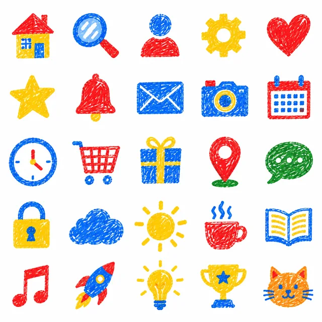 Crayon Kids icon style