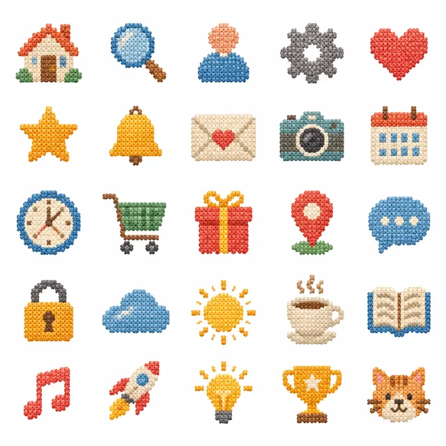 Cross Stitch icon style