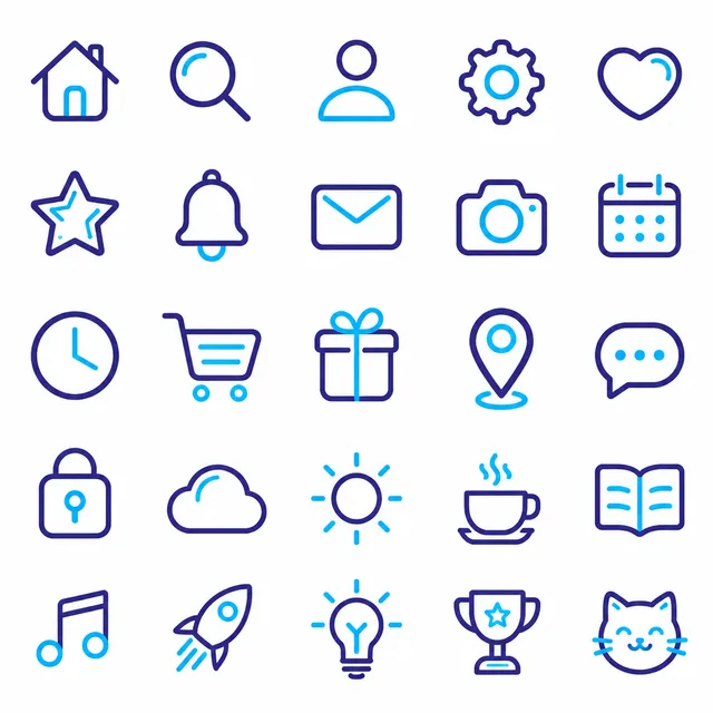 Duotone Line icon style