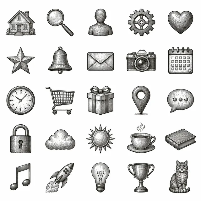 Vintage Engraving icon style