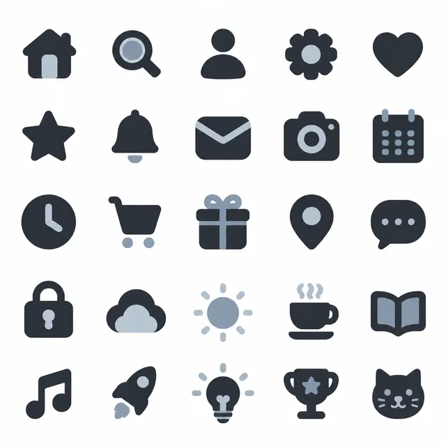 Rounded Filled UI icon style