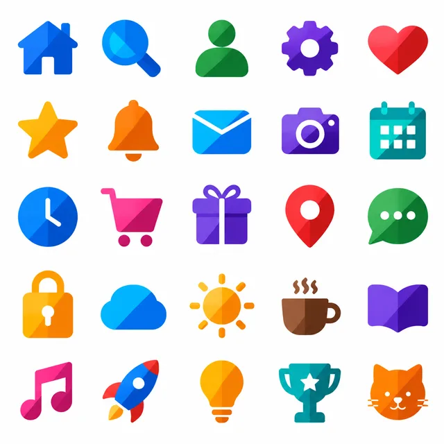Flat Shaded icon style