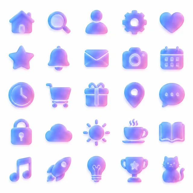 Glass Gradient icon style