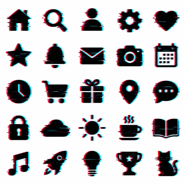 Glitch icon style