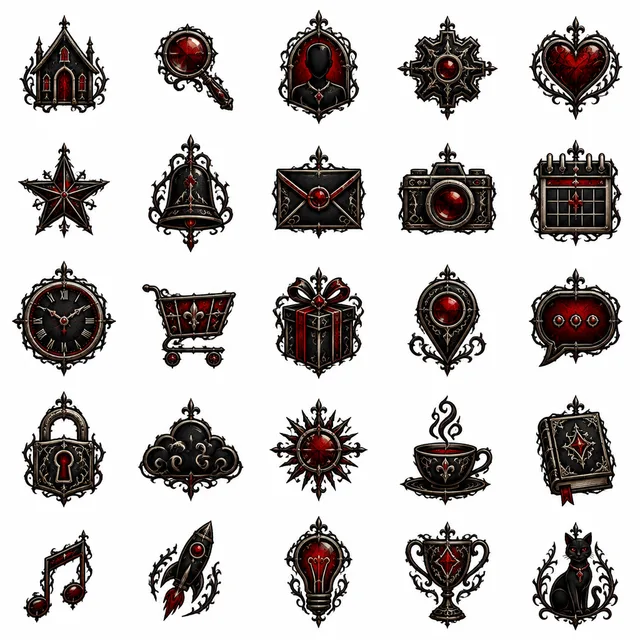 Dark Gothic icon style