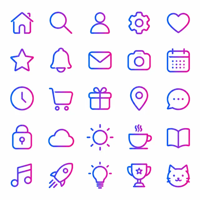 Gradient Stroke icon style