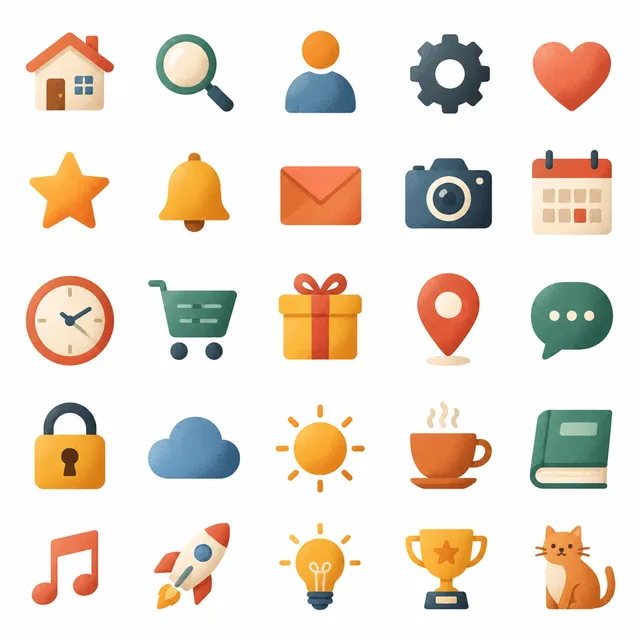 Grainy Flat icon style