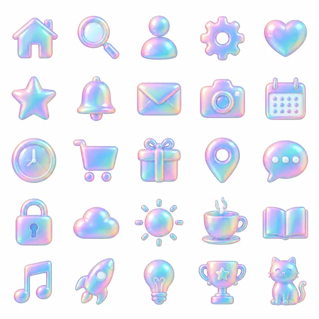 Holographic icon style