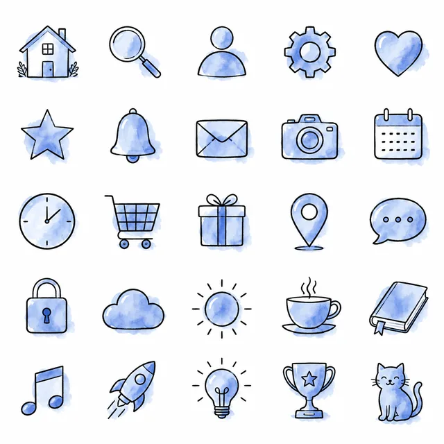 Ink & Wash icon style