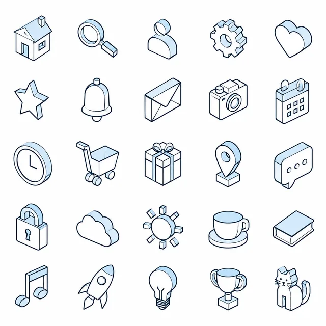 Isometric Line icon style
