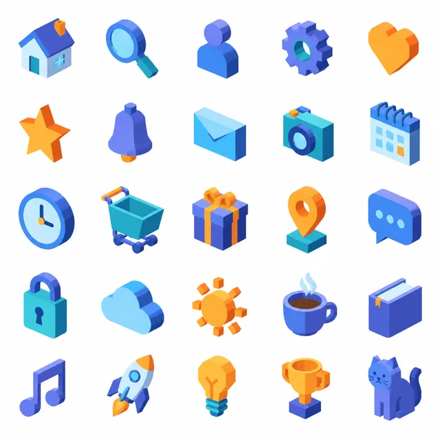 Isometric icon style