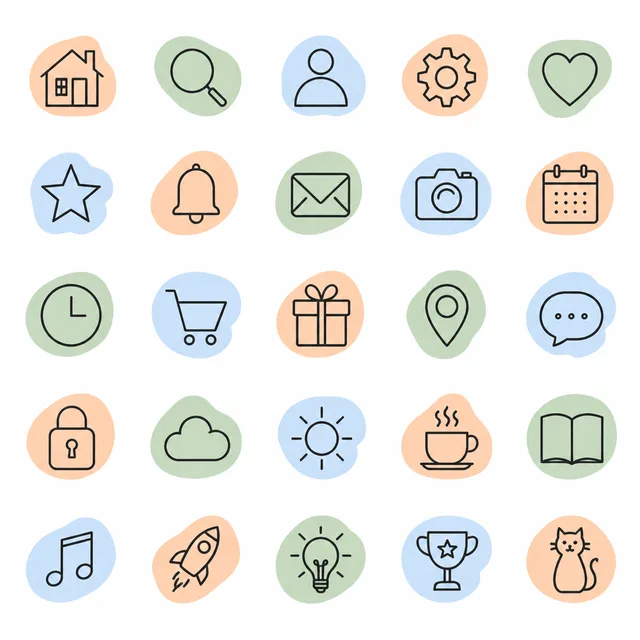 Line + Spot Color icon style