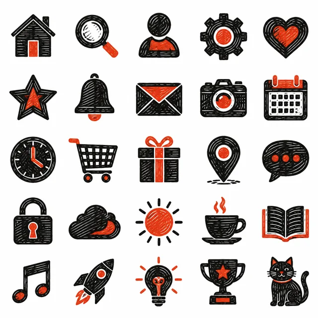 Linocut Print icon style