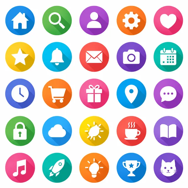 Long Shadow icon style