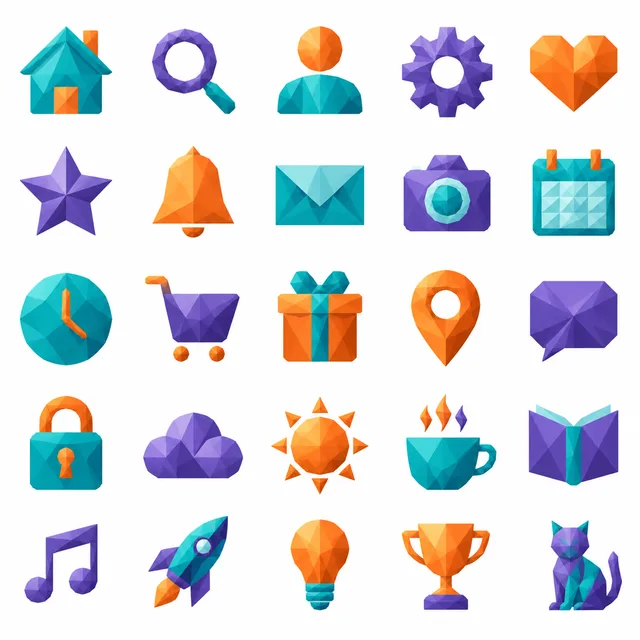 Low Poly icon style