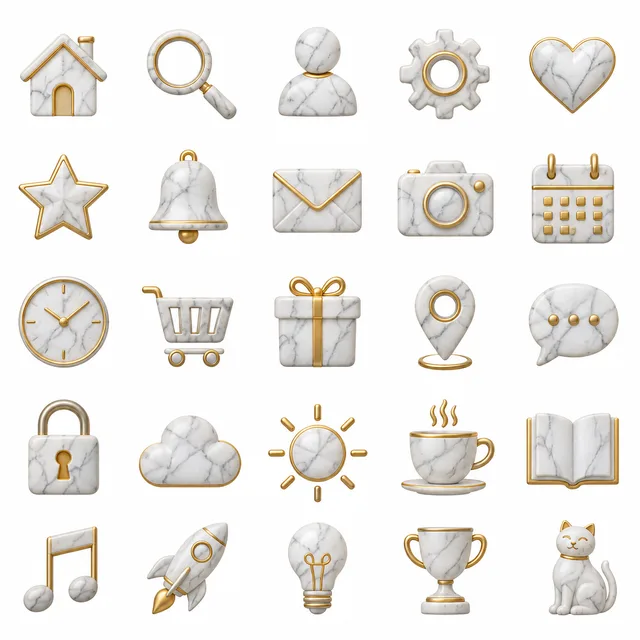 Marble & Gold icon style