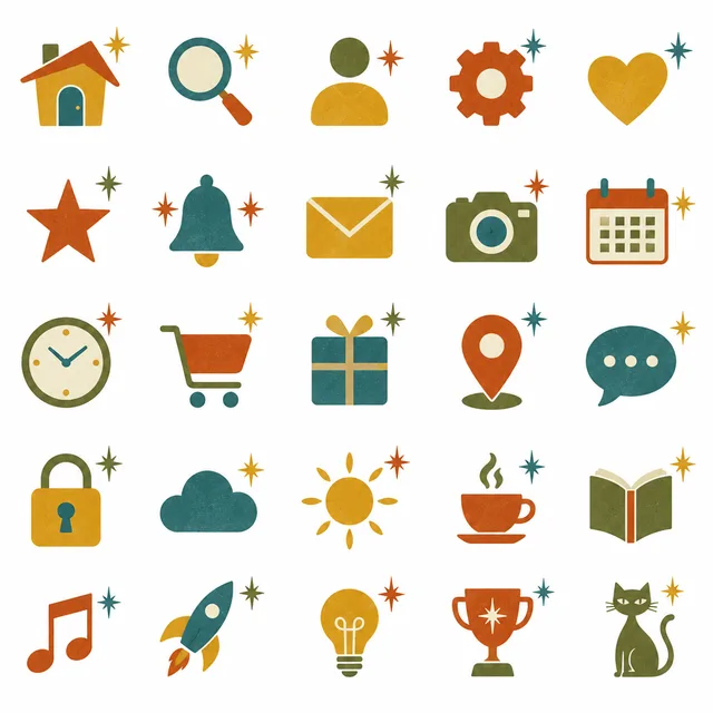 Mid-Century Modern icon style