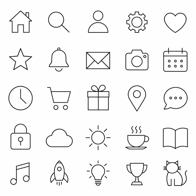 Monoline Geometric icon style