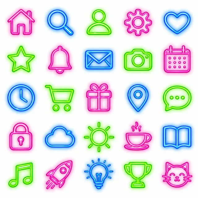 Neon Glow icon style