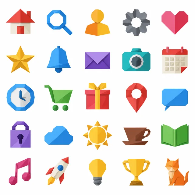 Origami icon style