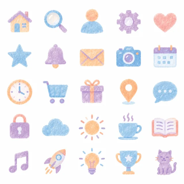 Soft Pastel icon style