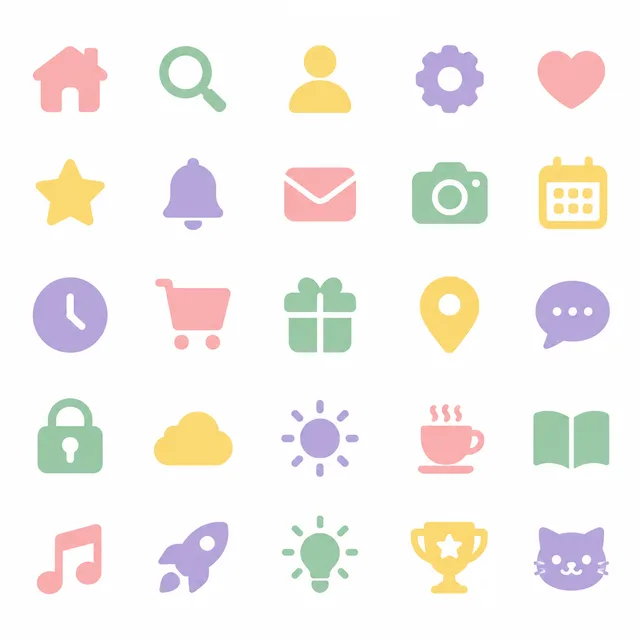 Pastel Minimal icon style