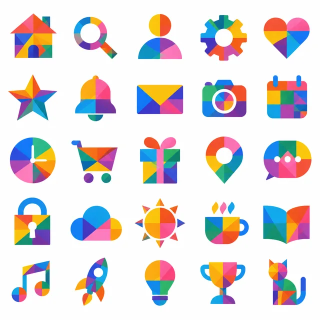 Geometric Patchwork icon style