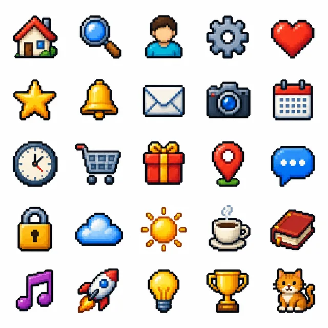 16-bit Pixel icon style