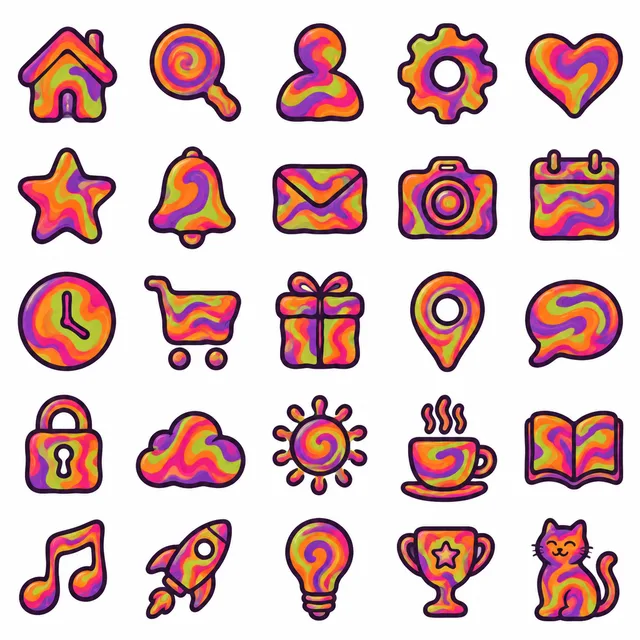 Psychedelic 60s icon style