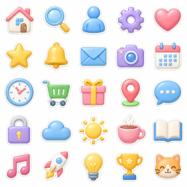 Puffy Sticker icon style