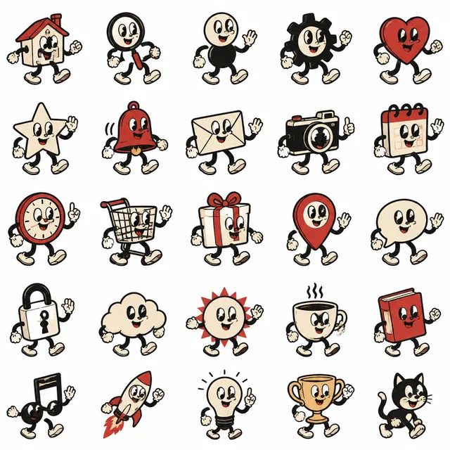 Rubber Hose icon style