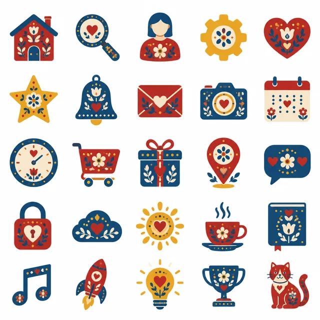 Scandinavian Folk icon style