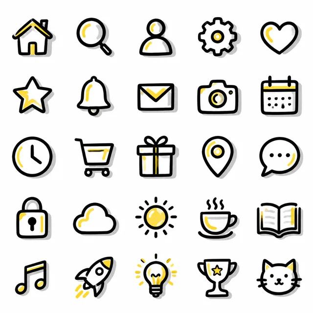 Sketchnote icon style