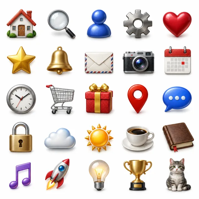 Skeuomorphic icon style