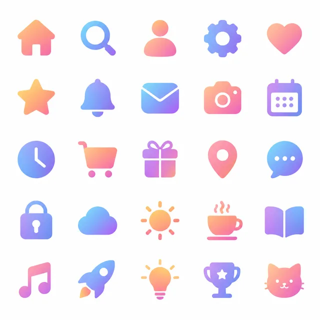 Soft Gradient icon style