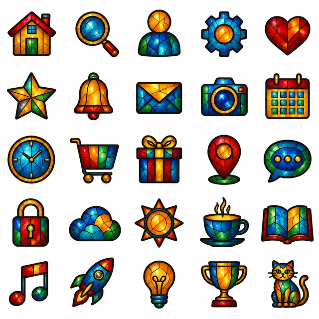 Stained Glass icon style