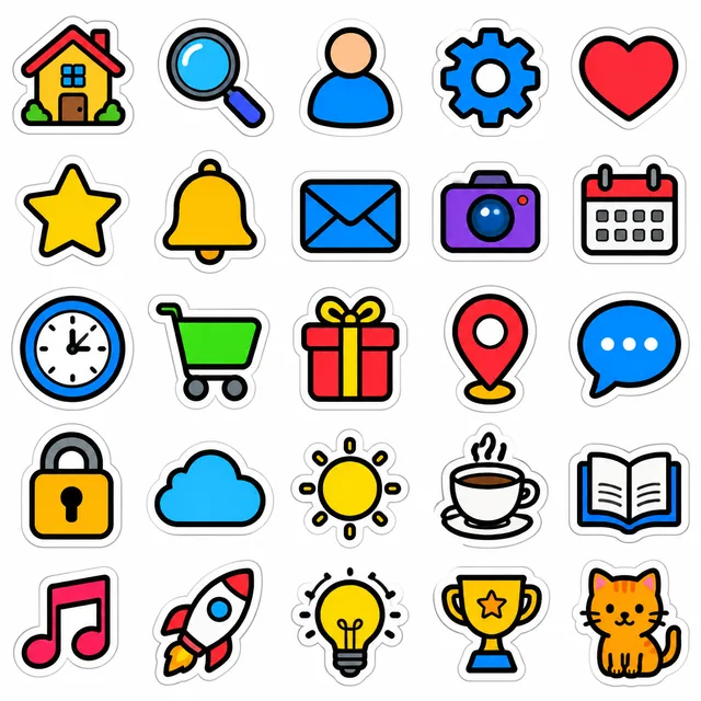 Die-cut Sticker icon style