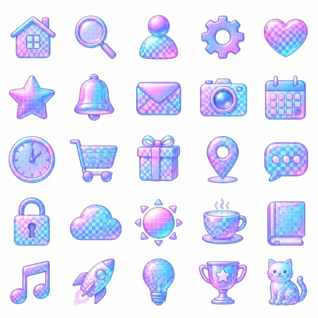 Vaporwave icon style