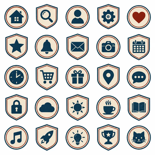 Vintage Badge icon style