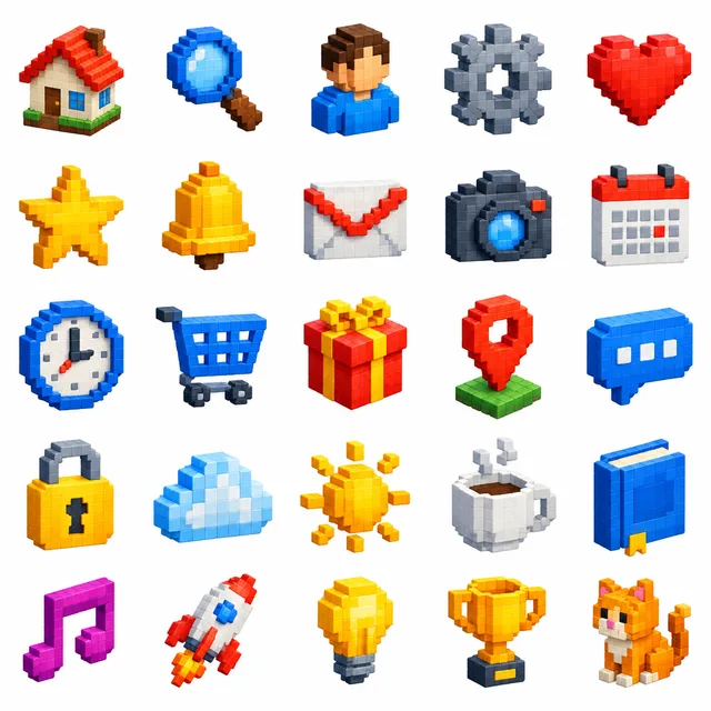 Voxel icon style
